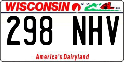 WI license plate 298NHV