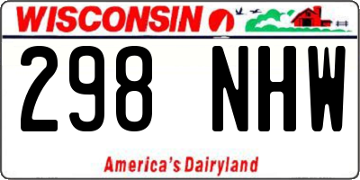 WI license plate 298NHW