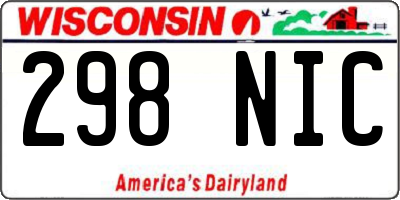 WI license plate 298NIC