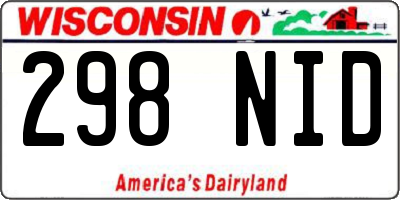 WI license plate 298NID