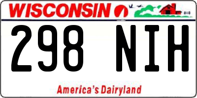 WI license plate 298NIH