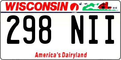 WI license plate 298NII
