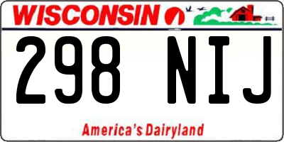 WI license plate 298NIJ