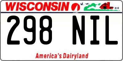 WI license plate 298NIL