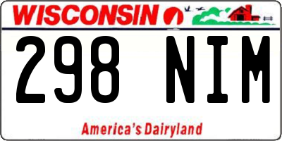 WI license plate 298NIM