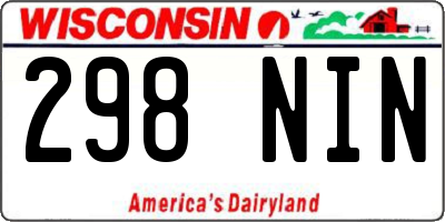 WI license plate 298NIN