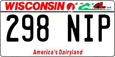 WI license plate 298NIP