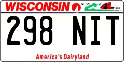 WI license plate 298NIT