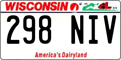 WI license plate 298NIV