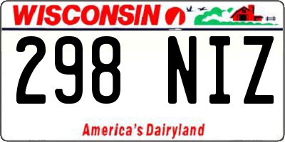 WI license plate 298NIZ
