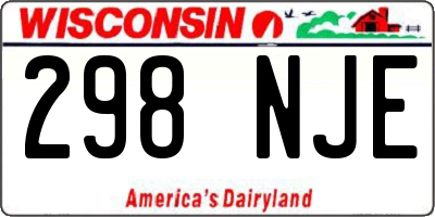 WI license plate 298NJE