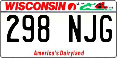 WI license plate 298NJG