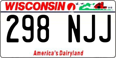 WI license plate 298NJJ