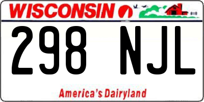 WI license plate 298NJL