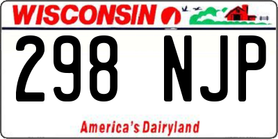 WI license plate 298NJP