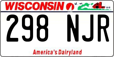 WI license plate 298NJR