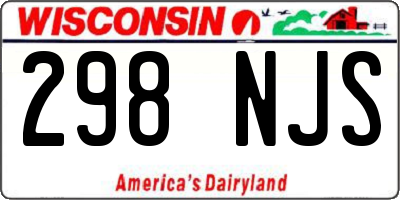 WI license plate 298NJS