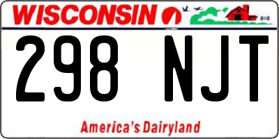 WI license plate 298NJT