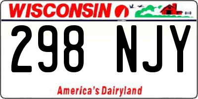 WI license plate 298NJY