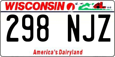 WI license plate 298NJZ
