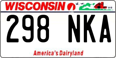 WI license plate 298NKA