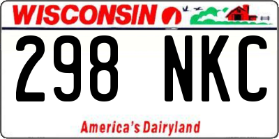 WI license plate 298NKC