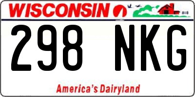 WI license plate 298NKG