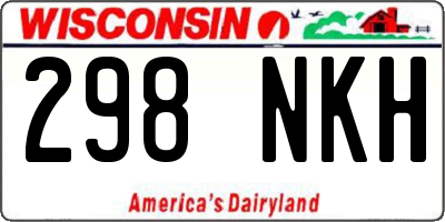 WI license plate 298NKH