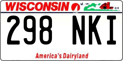 WI license plate 298NKI