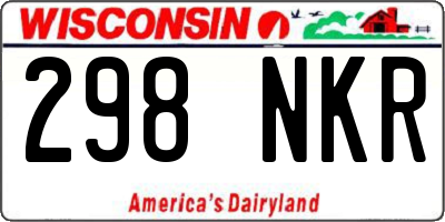 WI license plate 298NKR