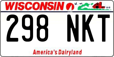WI license plate 298NKT