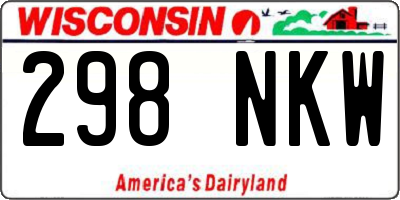 WI license plate 298NKW