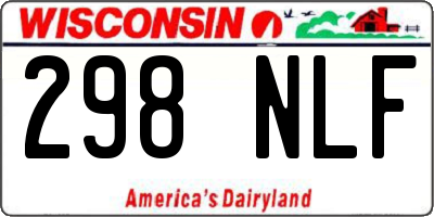 WI license plate 298NLF