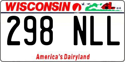 WI license plate 298NLL
