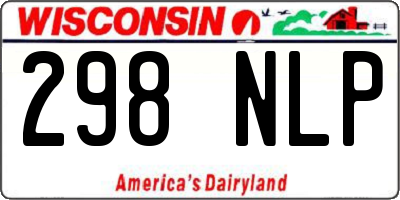 WI license plate 298NLP