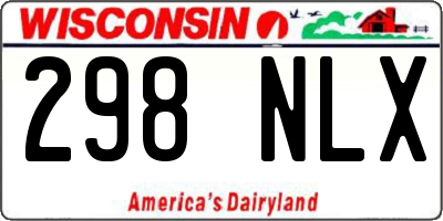 WI license plate 298NLX
