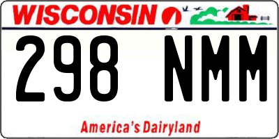 WI license plate 298NMM