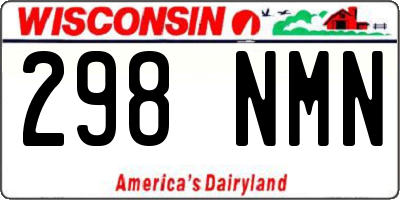 WI license plate 298NMN