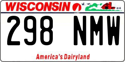 WI license plate 298NMW