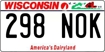WI license plate 298NOK