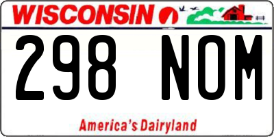 WI license plate 298NOM
