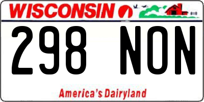 WI license plate 298NON