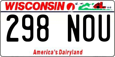 WI license plate 298NOU
