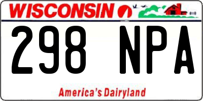 WI license plate 298NPA