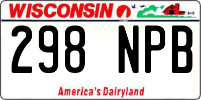 WI license plate 298NPB