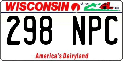 WI license plate 298NPC