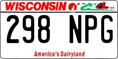 WI license plate 298NPG