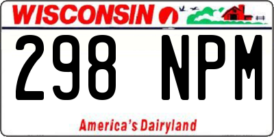 WI license plate 298NPM