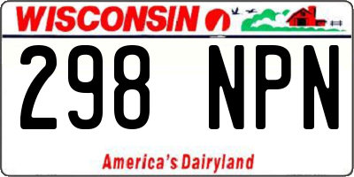 WI license plate 298NPN