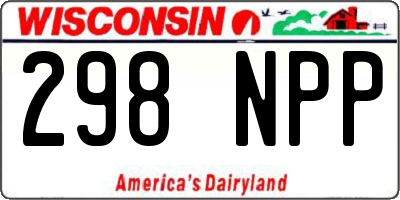 WI license plate 298NPP